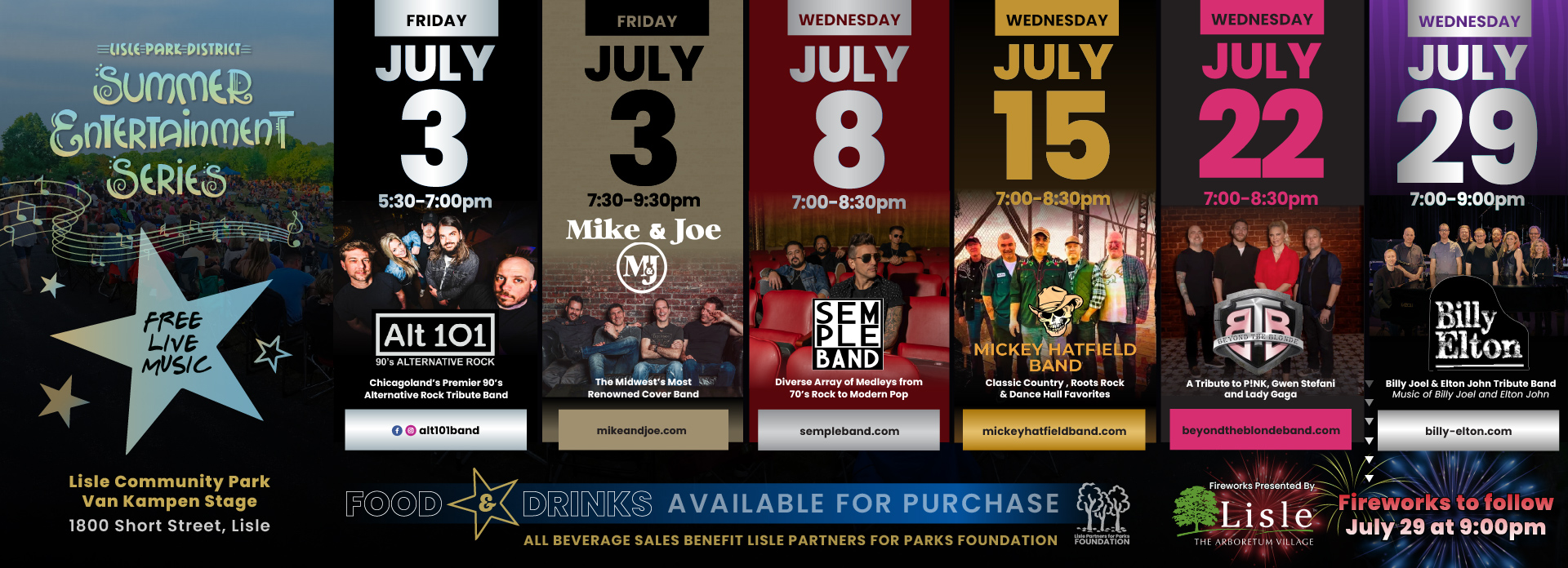 Lisle Park District's Summer Entertainment Series