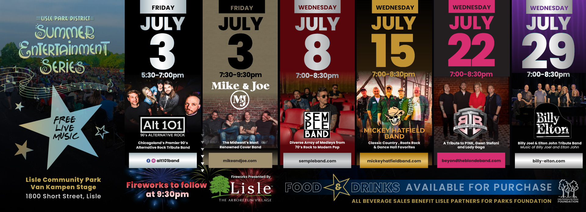 Lisle Park District 2026 Summer Entertainment Series